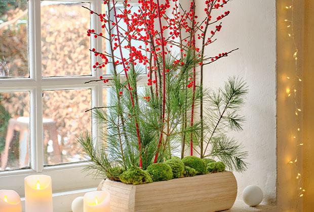 DIY: kerststuk met ilextakken
