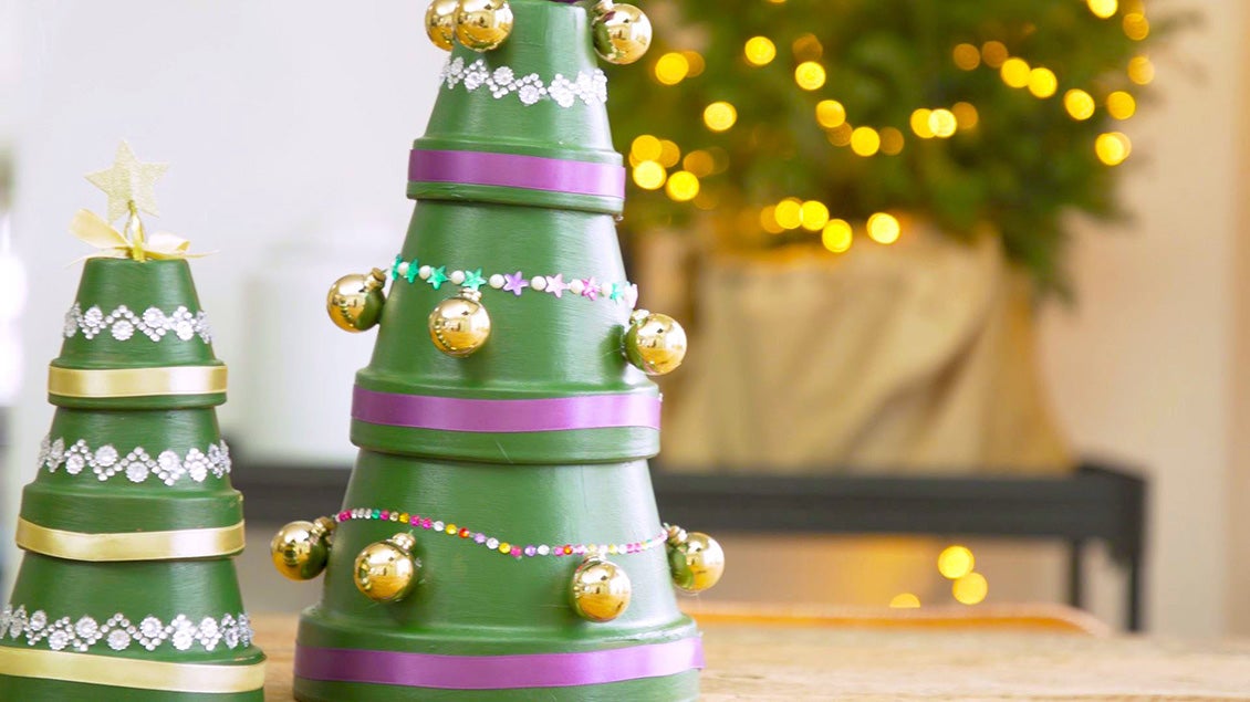 DIY Kerstboom van bloempotten resultaat