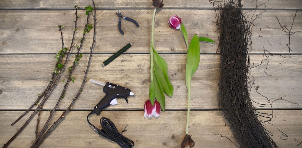 DIY Tulpenkrans benodigdheden