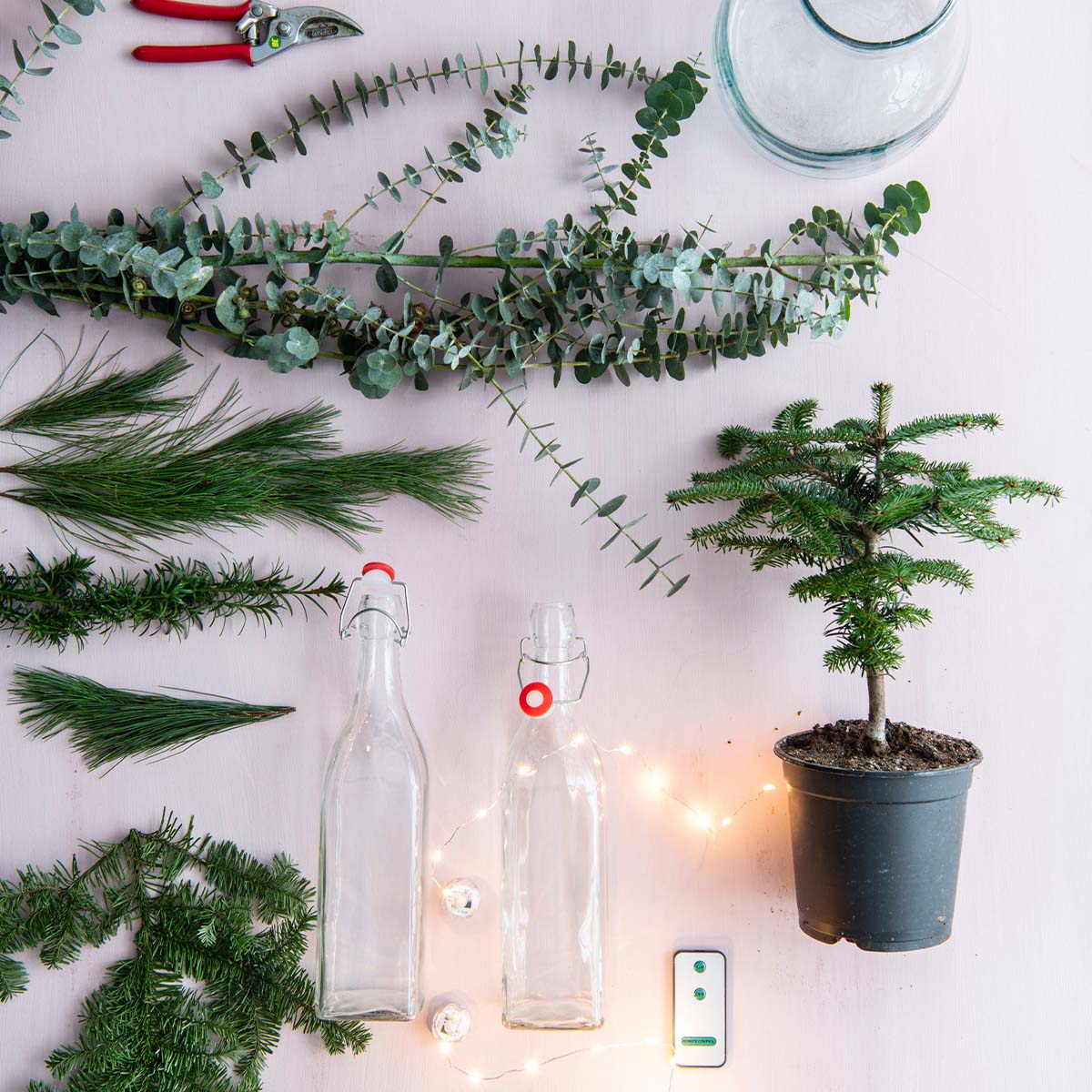 DIY: Kerstgroen in glas benodigdheden